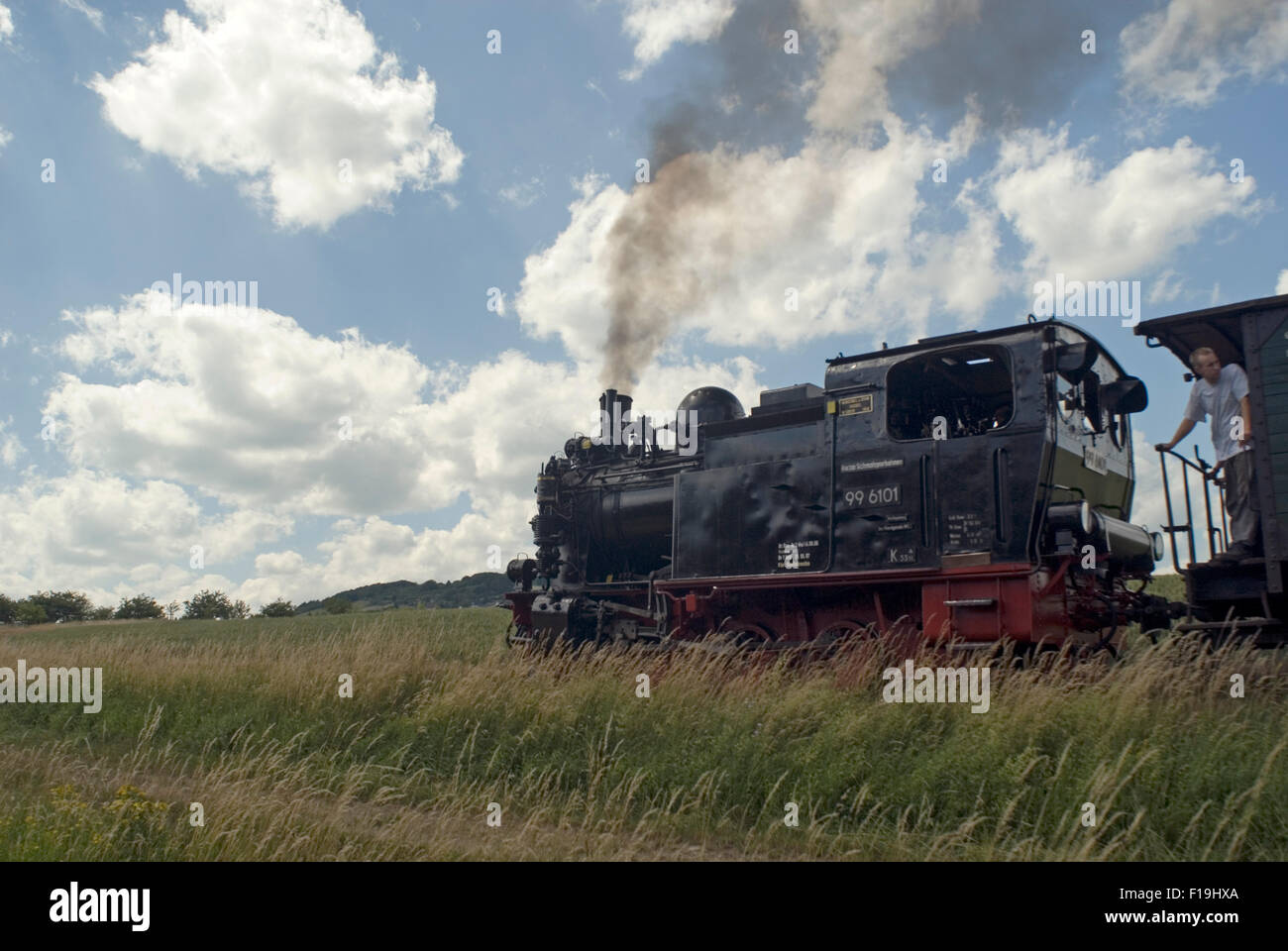 Locomotive à vapeur vulcan historique express en Rhénanie-palatinat vallée brohl allemagne europe Banque D'Images