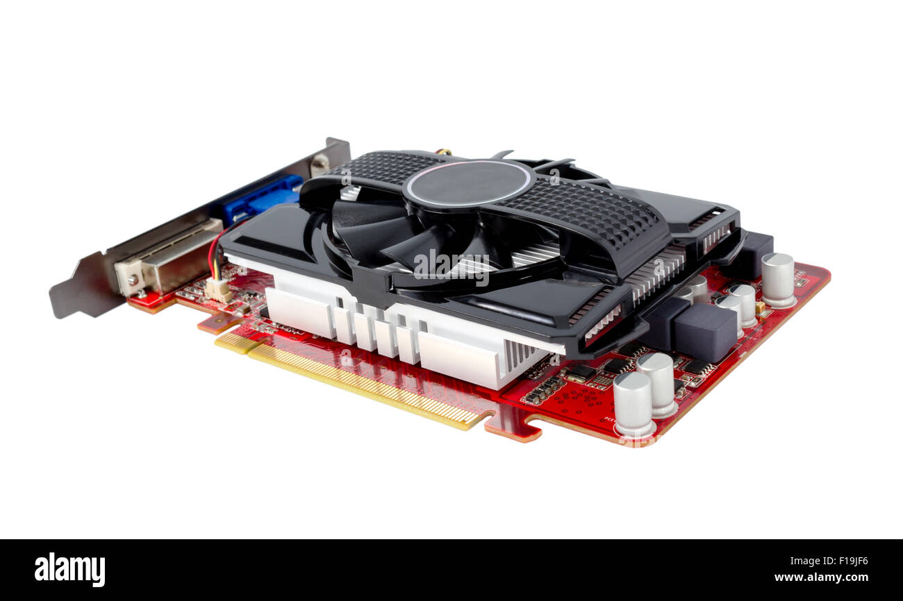 Carte graphique ordinateur isolé sur fond blanc Banque D'Images