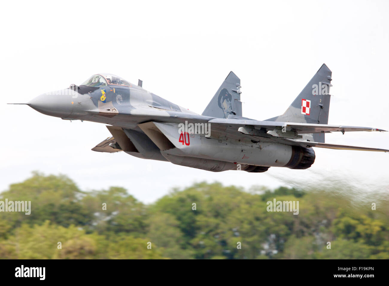 Armée de l'Air polonaise Mikoyan MiG-29 à RIAT Royal International Air Tattoo RAF Fairford Juillet 2015 Banque D'Images