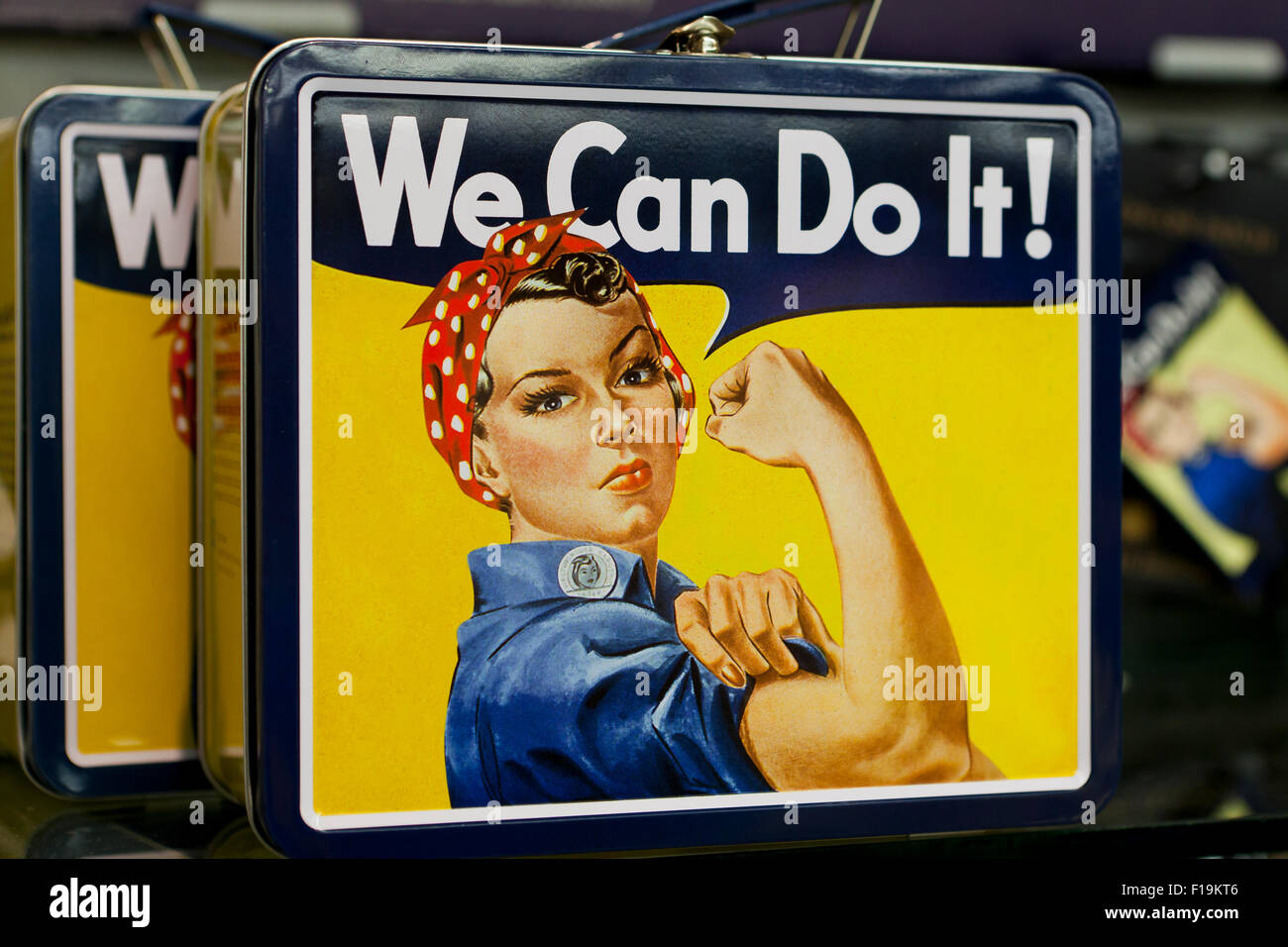 Nous pouvons le faire !, affiches de propagande de guerre américain lunch box - USA Banque D'Images
