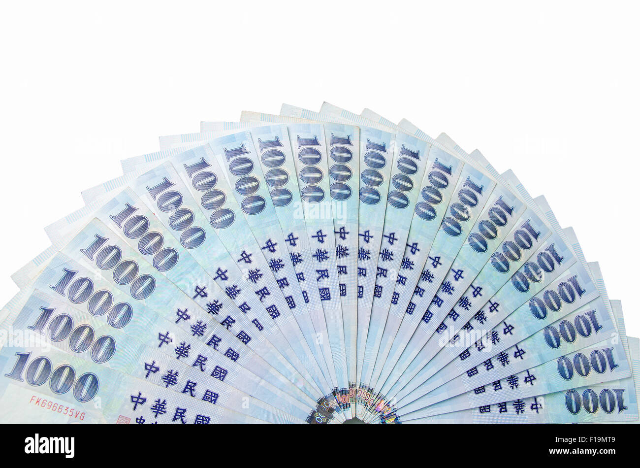1000 nouveaux dollars taïwanais isolé sur fond blanc Banque D'Images 1000 nouveaux dollars taïwanais isolé sur fond blanc Banque D'Images