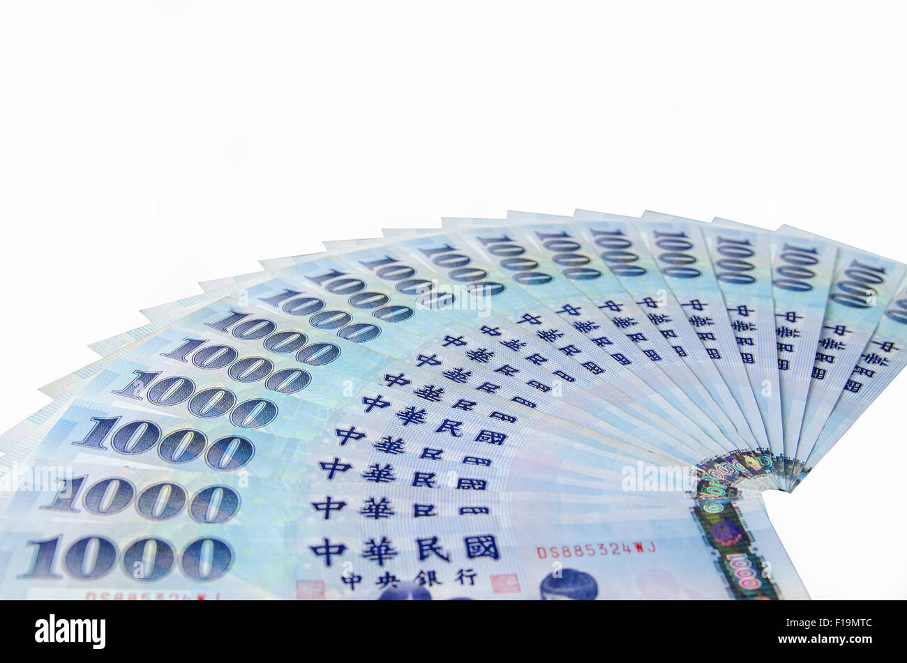 1000 nouveaux dollars taïwanais isolé sur fond blanc Banque D'Images 1000 nouveaux dollars taïwanais isolé sur fond blanc Banque D'Images