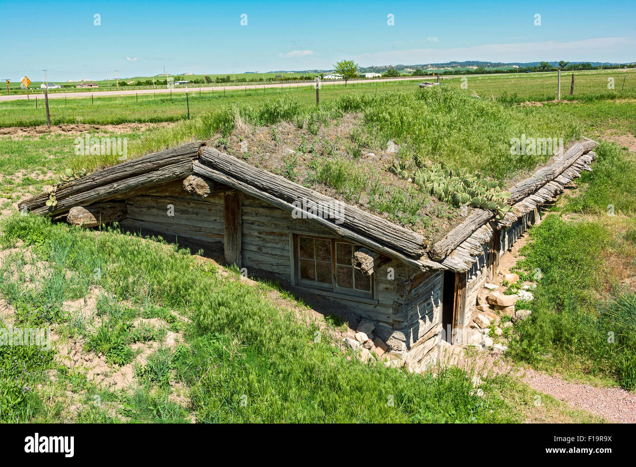Le Nebraska, Chadron, Musée du commerce de la fourrure, réplique exacte de 1837 Trading Post & living quarters Banque D'Images