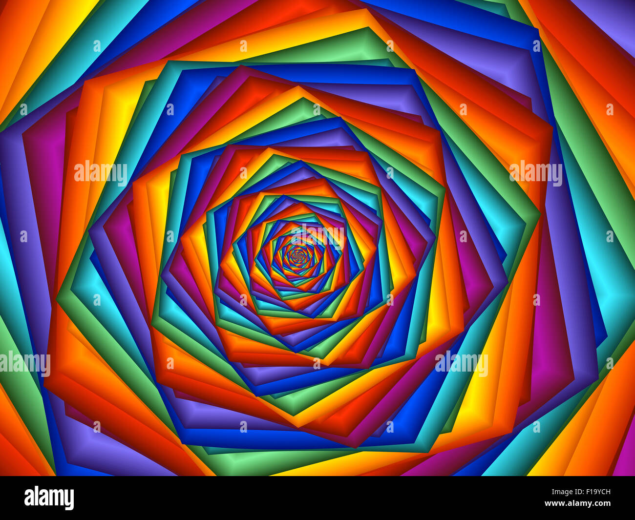 Arc-en-ciel psychédélique magnifique arrière-plan en spirale Banque D'Images