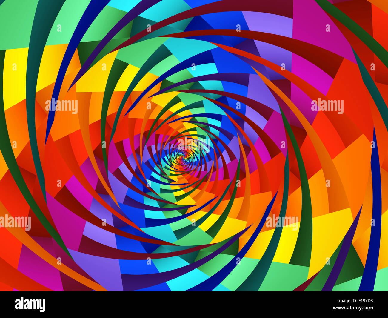 Arc-en-ciel psychédélique magnifique arrière-plan en spirale Banque D'Images