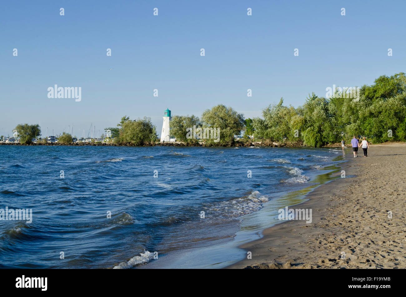 Rivage du lac Ontario à Lakeside Park à Port Dalhousie, St Catharines, Ontario, Canada Banque D'Images