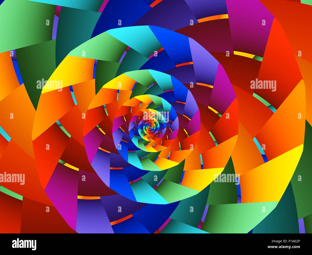 Arc-en-ciel psychédélique magnifique arrière-plan en spirale Banque D'Images