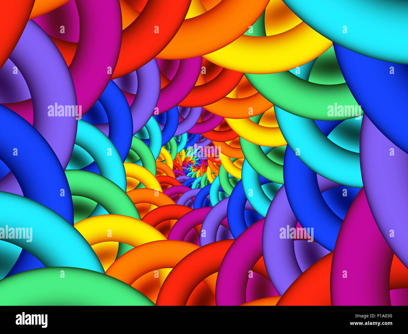 Arc-en-ciel psychédélique magnifique arrière-plan en spirale Banque D'Images