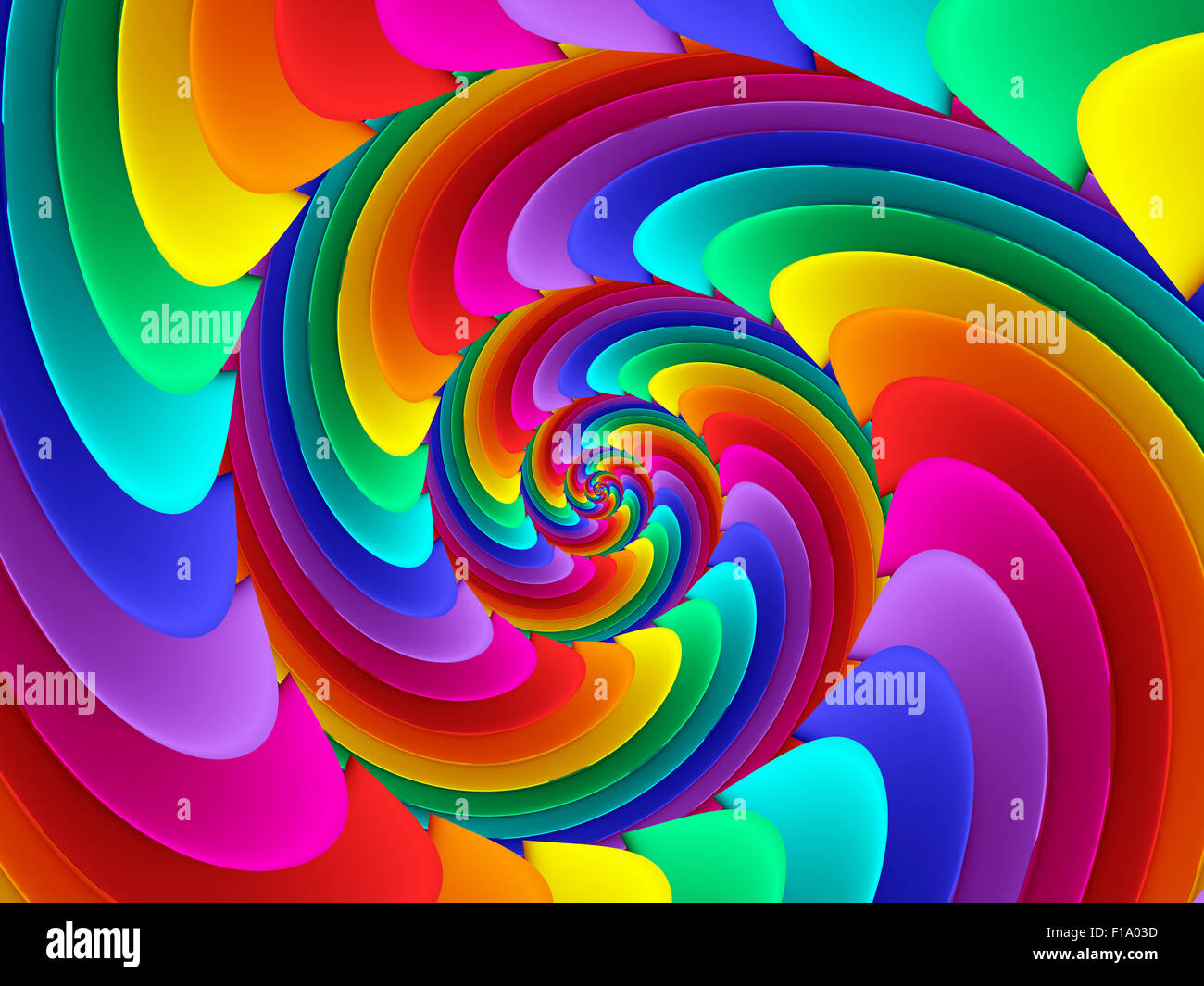 Arc-en-ciel psychédélique magnifique arrière-plan en spirale Banque D'Images
