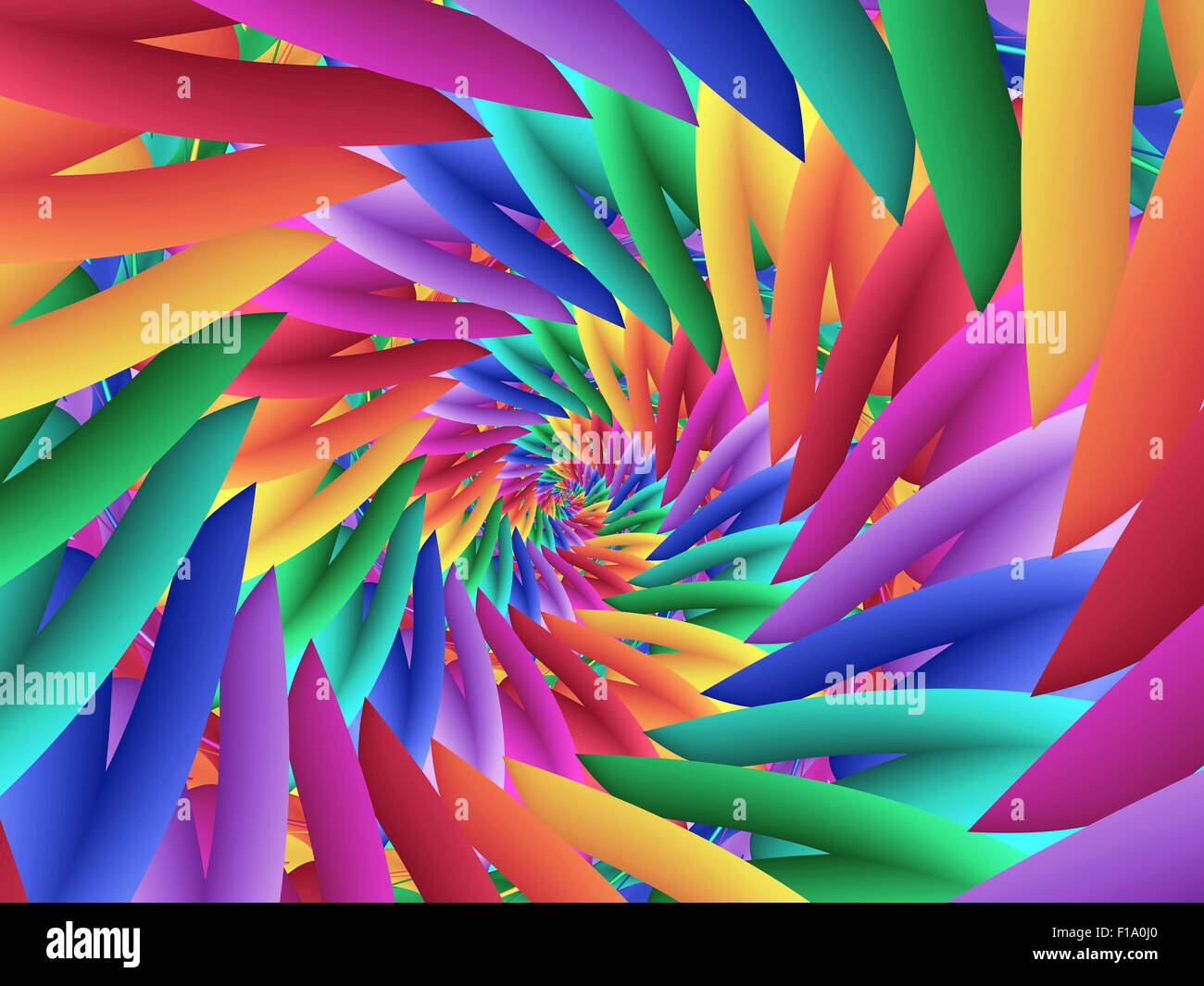 Arc-en-ciel psychédélique magnifique arrière-plan en spirale Banque D'Images