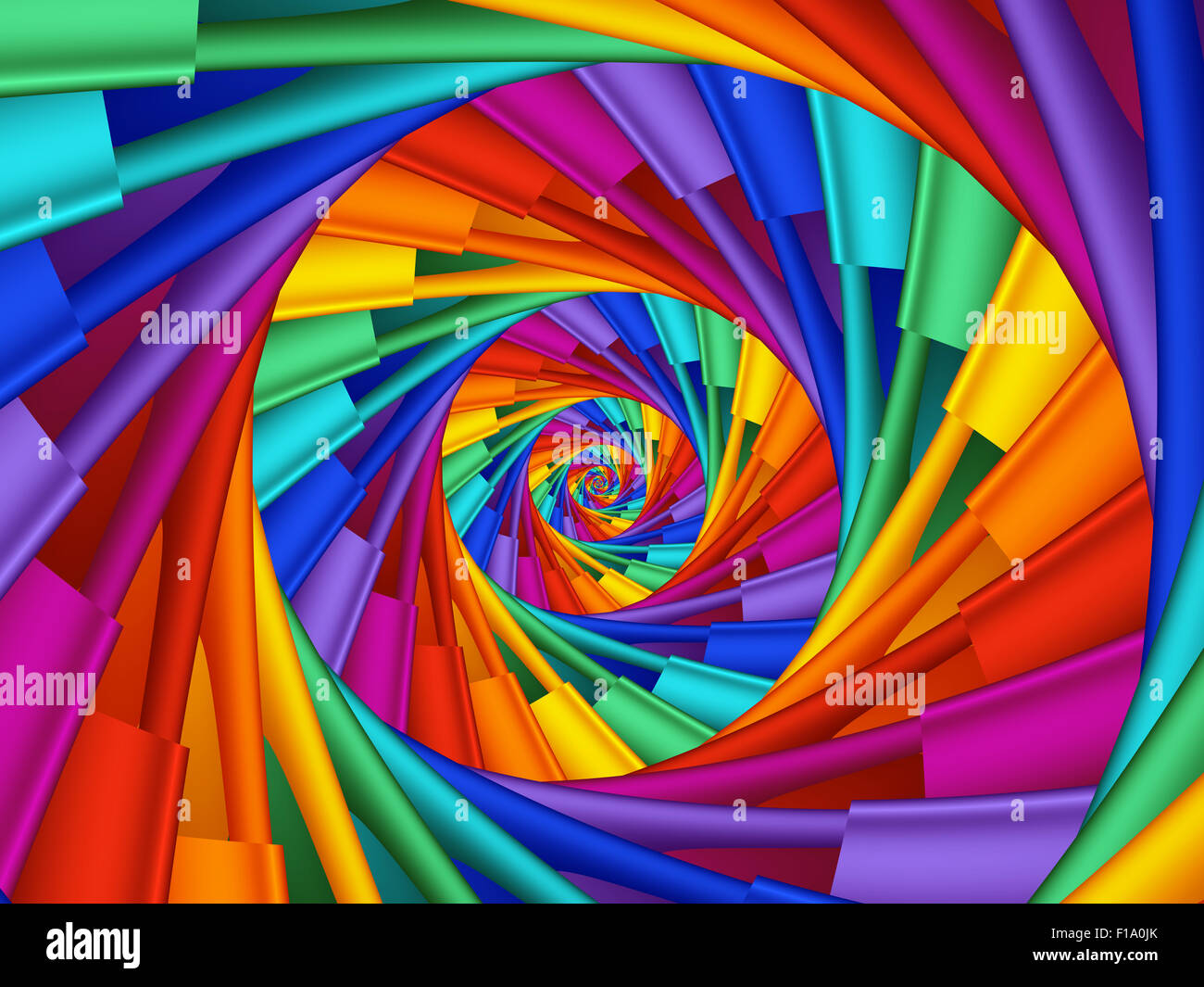 Arc-en-ciel psychédélique magnifique arrière-plan en spirale Banque D'Images