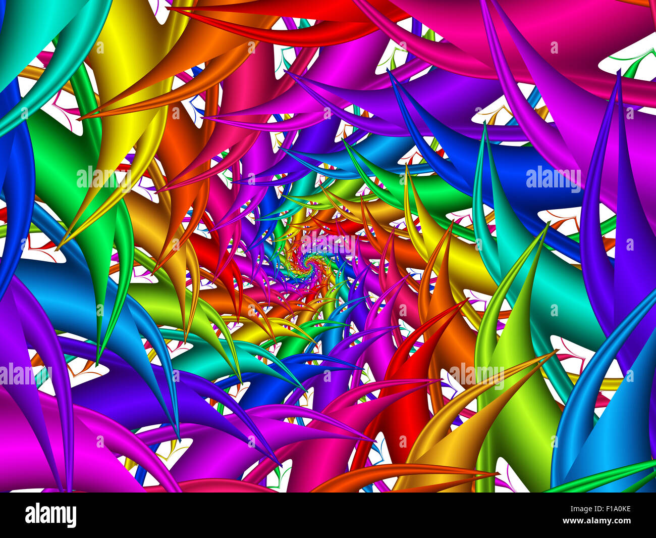 Arc-en-ciel psychédélique magnifique arrière-plan en spirale Banque D'Images