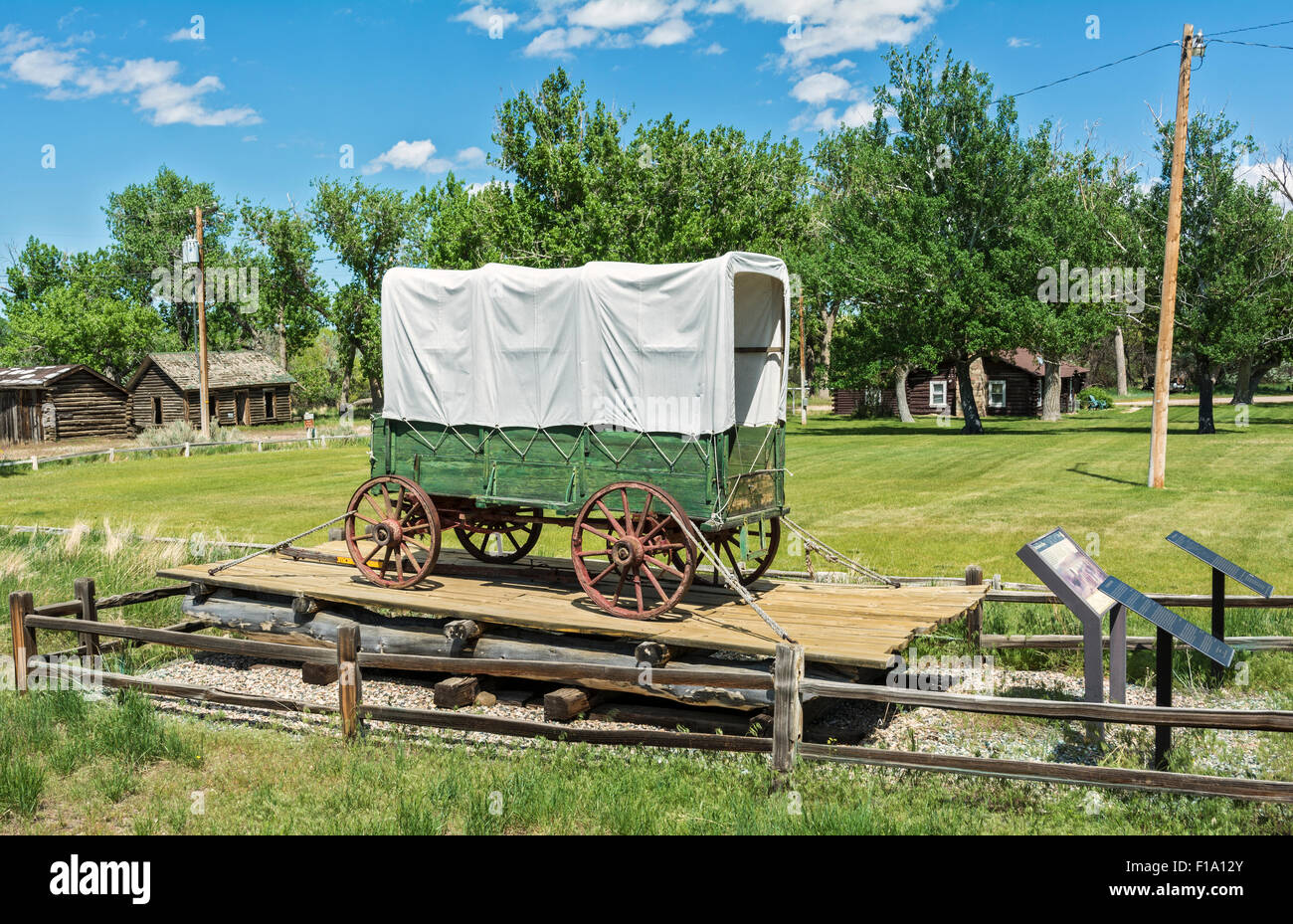 Le Wyoming, Casper, musée de Fort Caspar, Mormon Ferry, premier ferry dans la traversée de N. de la rivière Platte en 1847 Banque D'Images