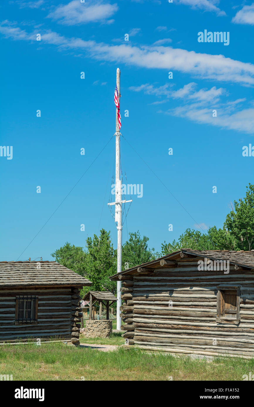 Le Wyoming, Casper, musée de Fort Caspar, Flagstaff Banque D'Images