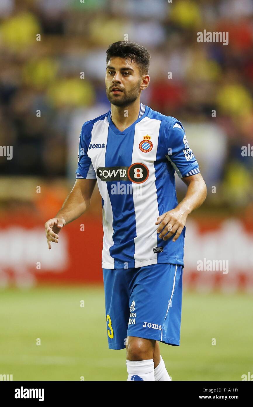 Pamplona, Espagne. Août 28, 2015. Ruben Duarte (Espanyol) Football/soccer : espagnol 'Liga BBVA' match entre Villarreal CF 3-1 RCD Espanyol au Madrigal stadium à Alicante, Espagne . © Kawamori Mutsu/AFLO/Alamy Live News Banque D'Images