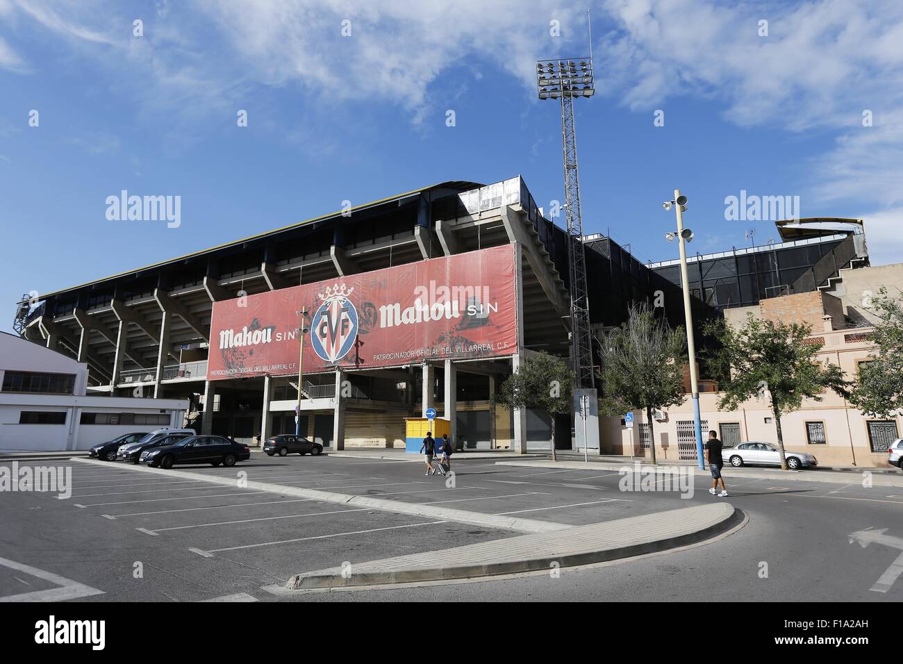 Pamplona, Espagne. Août 28, 2015. L'Estadio El Madrigal, vue générale, le football espagnol : 'Liga BBVA' match entre Villarreal CF 3-1 RCD Espanyol au Madrigal stadium à Alicante, Espagne . © Kawamori Mutsu/AFLO/Alamy Live News Banque D'Images