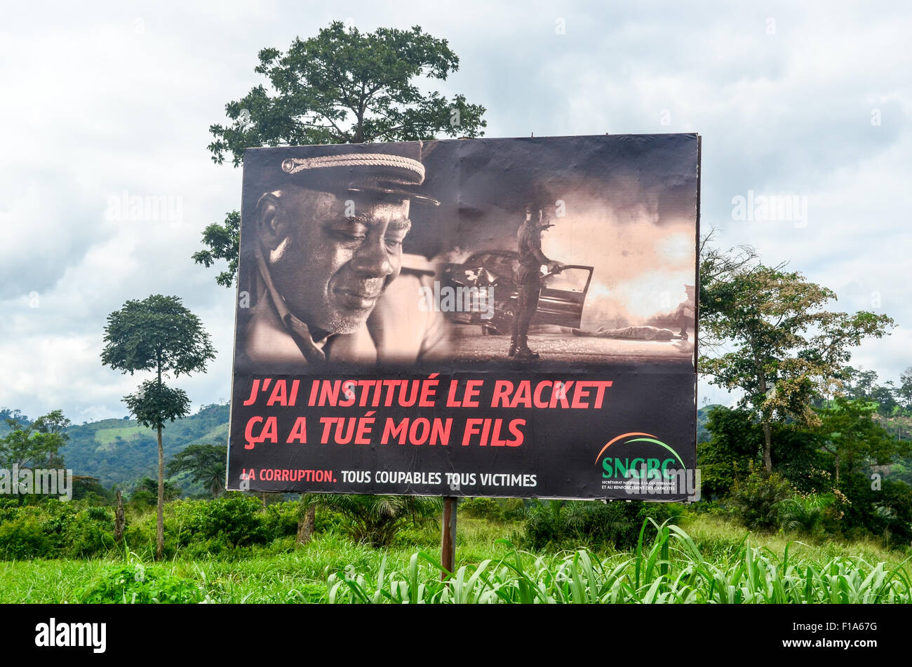 Campagne contre le racket et la corruption, la Côte d'Ivoire, Afrique Banque D'Images