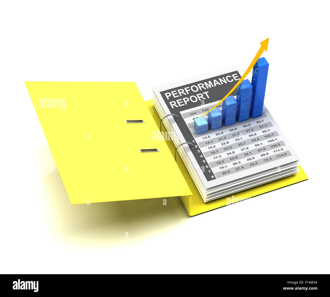 Business graph dans un dossier Banque D'Images