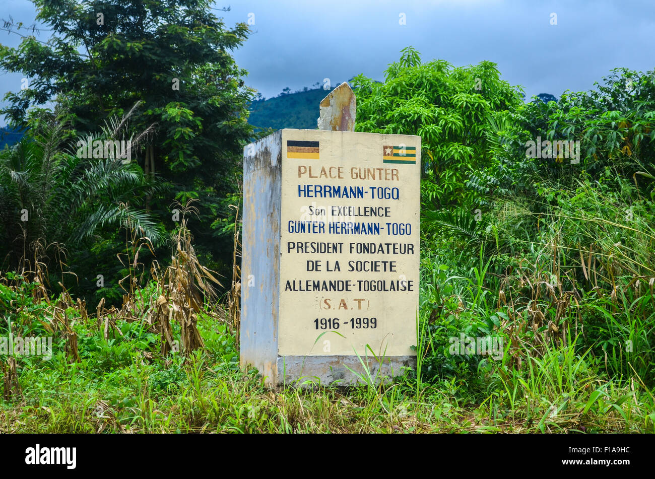 Mémorial à Gunter Herrmann au Togo Banque D'Images