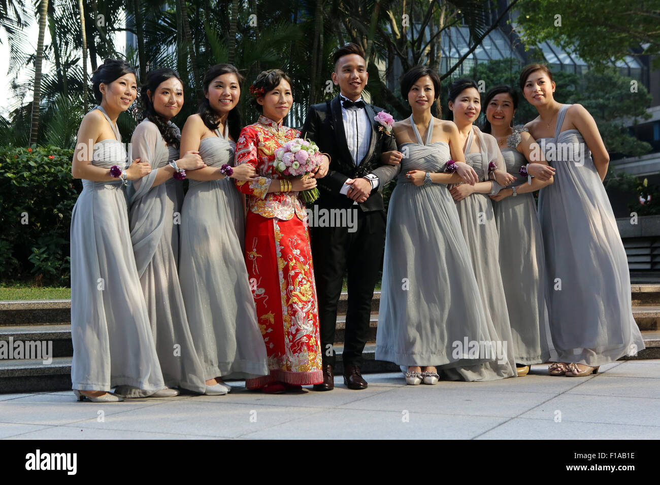 Hong Kong, Chine, fête de mariage Banque D'Images