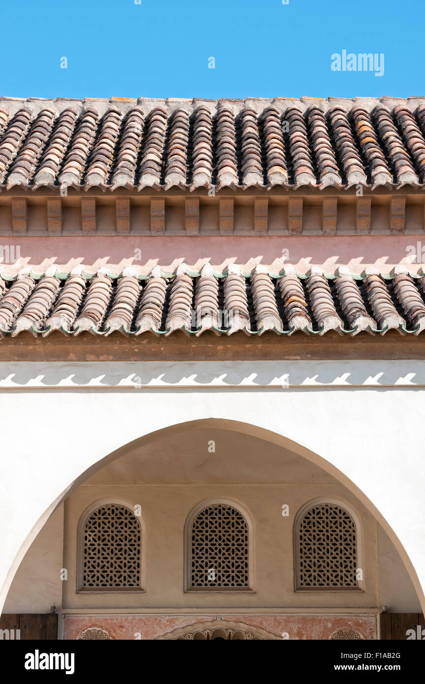 Détail architectural, Cuartos de Granada, l'Alcazaba de Málaga, Espagne Banque D'Images