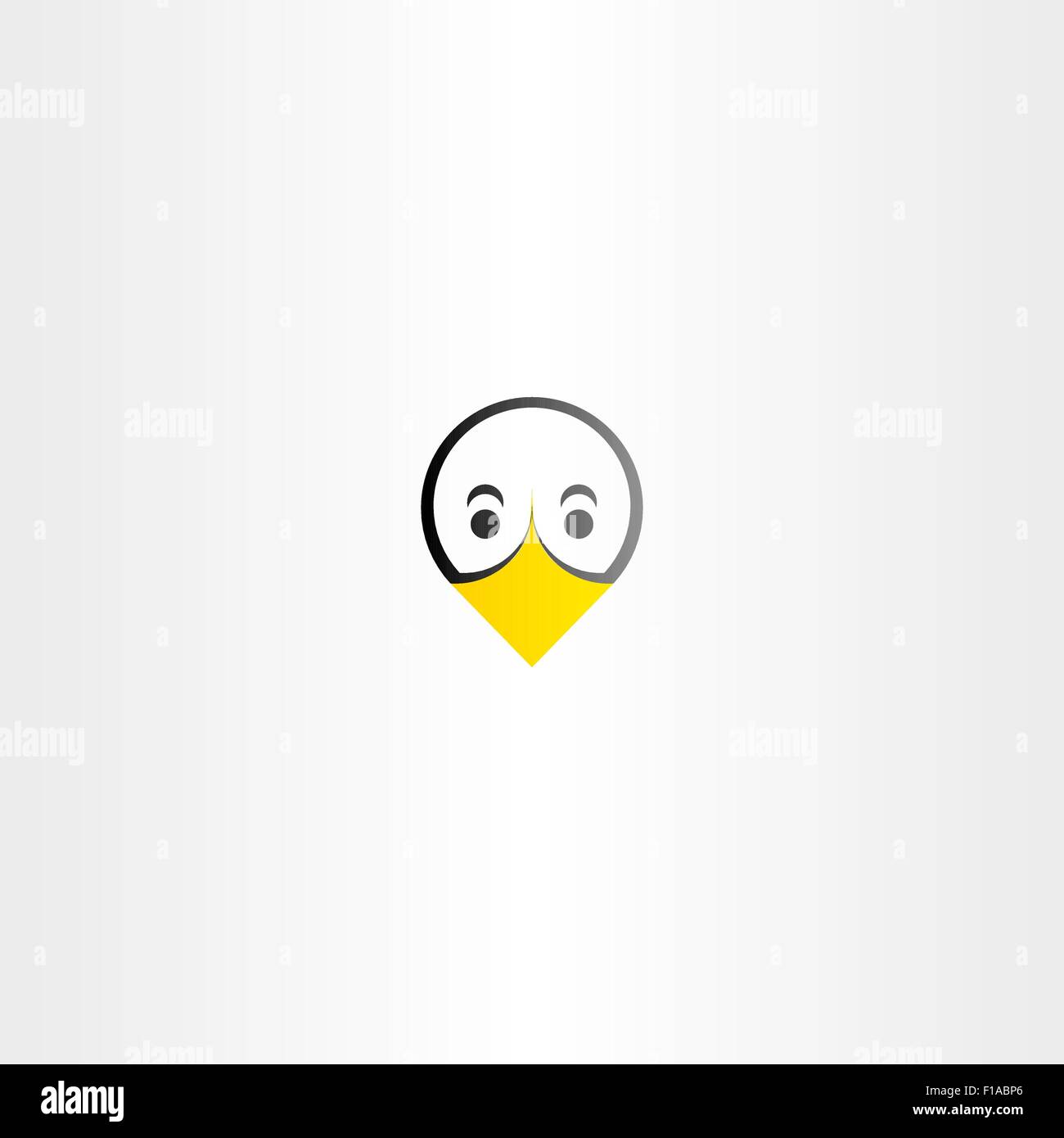Drôle de canard oiseau symbole logo icône face Illustration de Vecteur