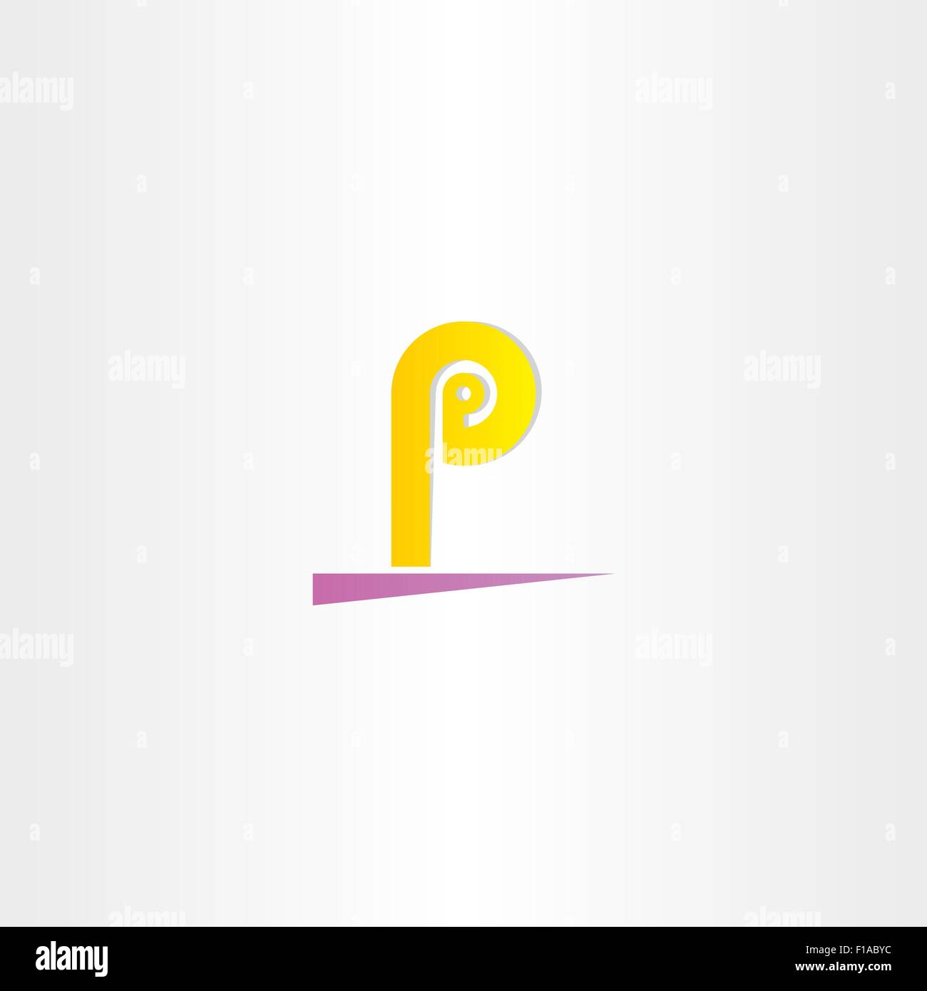 Lettre p jaune violet signe symbole logo Illustration de Vecteur