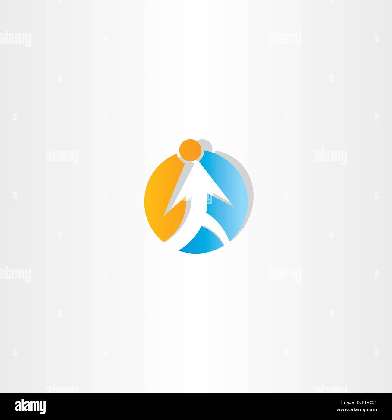 Man Walking circle logo icône flèche Illustration de Vecteur