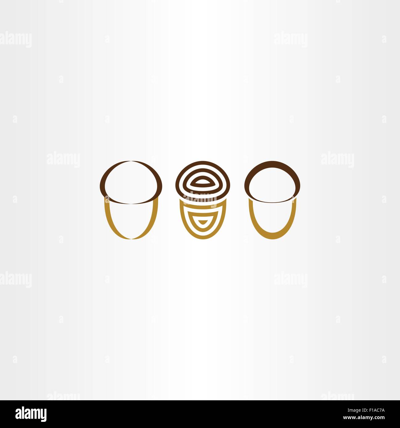 Acorn stylisé logo vector icon set Illustration de Vecteur