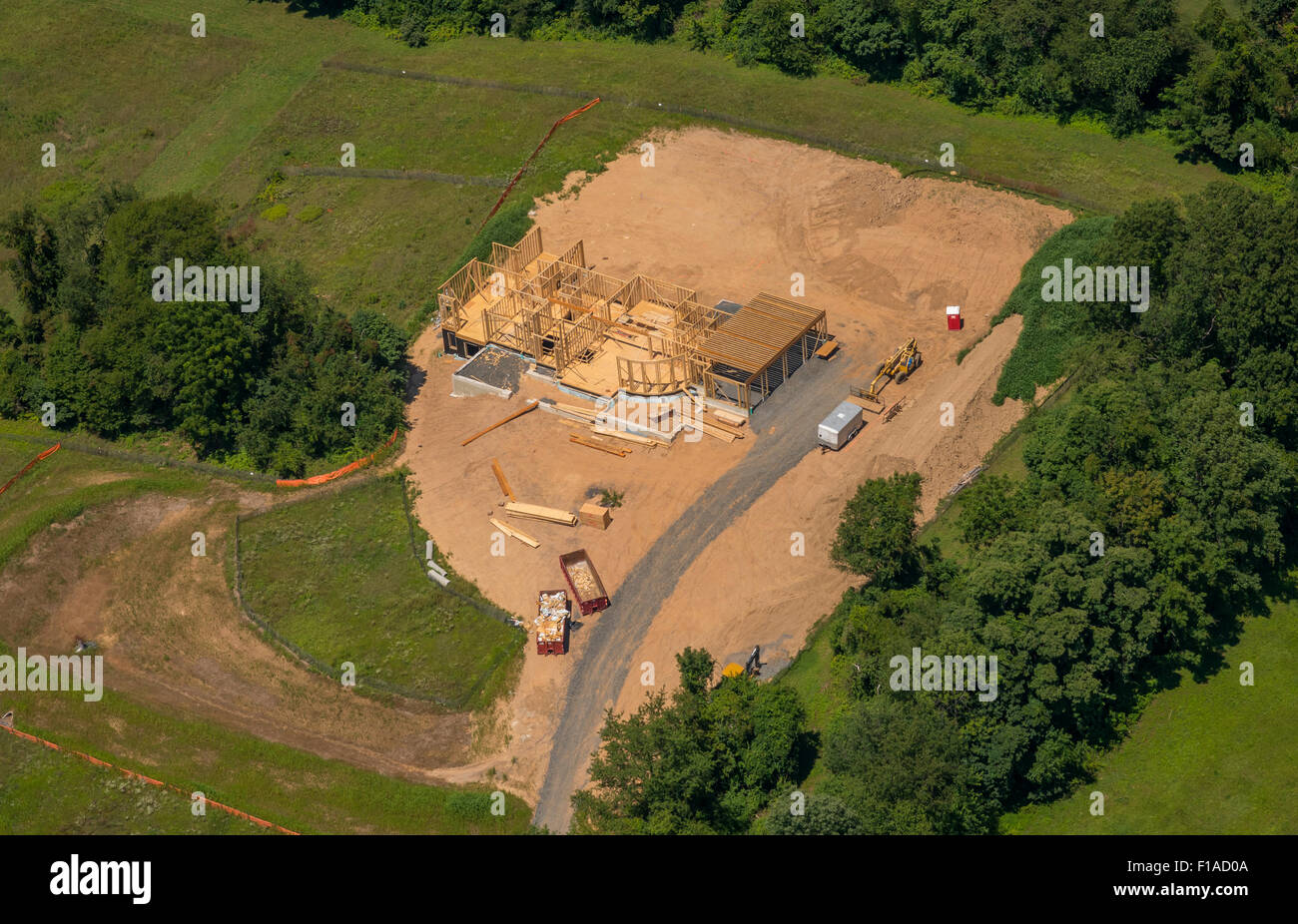 Vue aérienne de la maison en construction Banque D'Images
