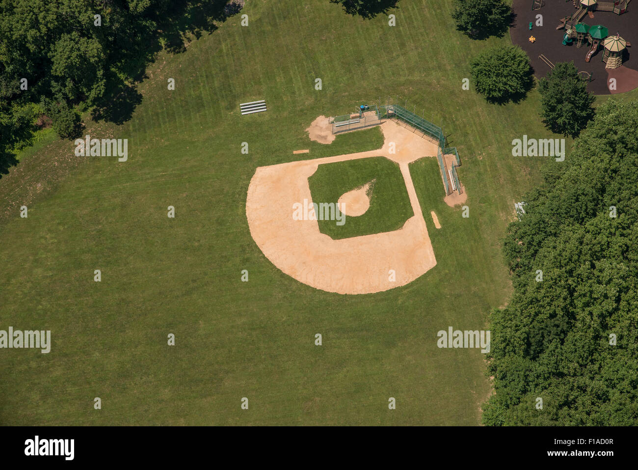 Vue aérienne du Terrain de Jeu de Baseball Banque D'Images
