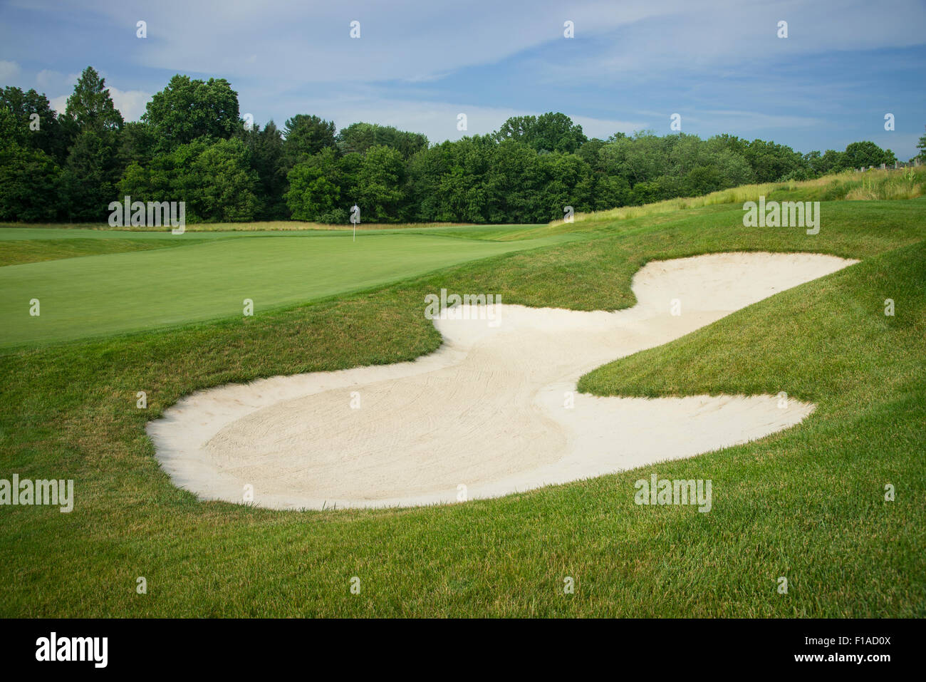 Fosse de sable, Terrain de Golf Banque D'Images