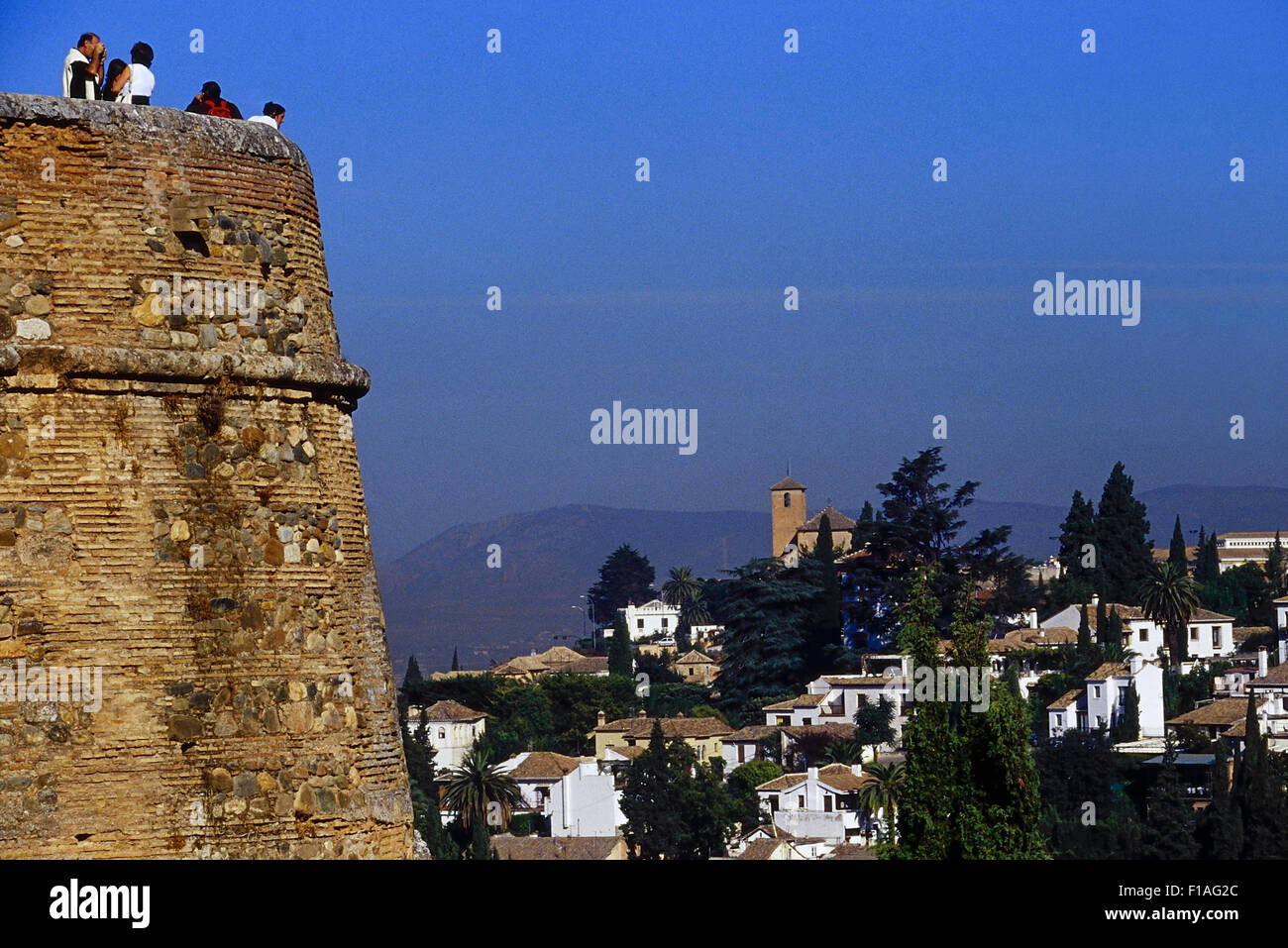 Au point de vue de l'Alcazaba Alhambra. Granada, Espagne. Banque D'Images