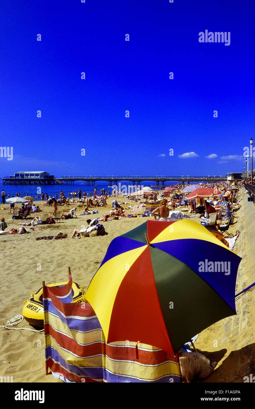 Boscombe Pier et de la plage. Bournemouth. Le Dorset. L'Angleterre. UK Banque D'Images