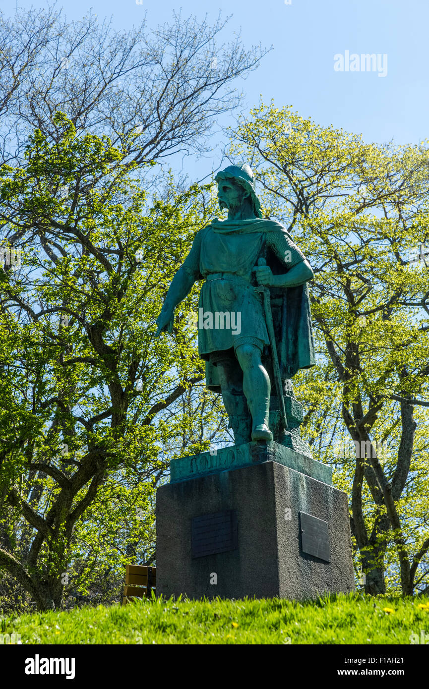 Alesund ville. Statue de l'ère viking Rollon le Ganger Banque D'Images