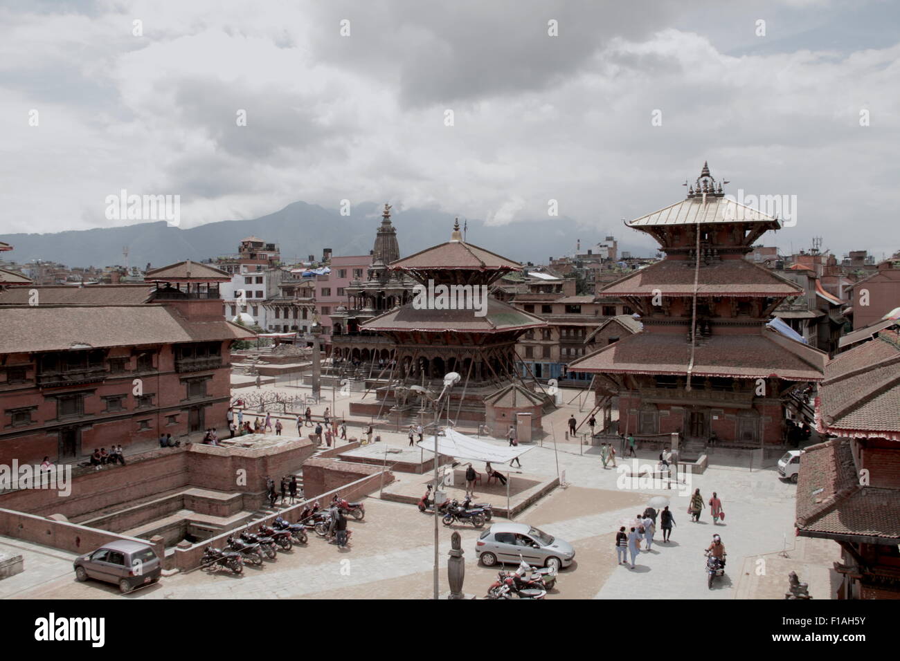 Patan Durbar Square dans le centre de la ville de Lalitpur au Népal 3 mois après le séisme d'avril 2015 Banque D'Images