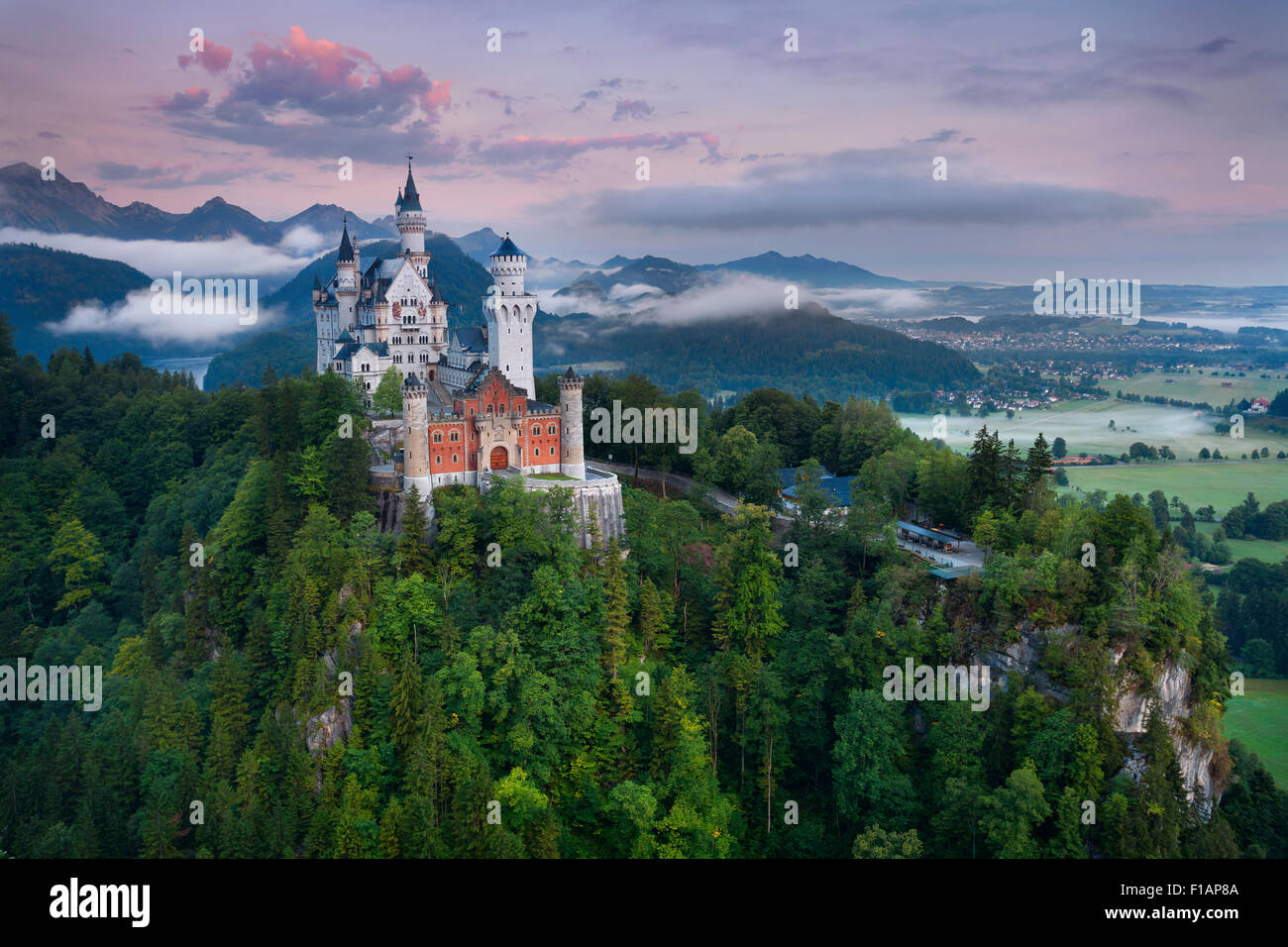 Le château de Neuschwanstein, Allemagne. Banque D'Images