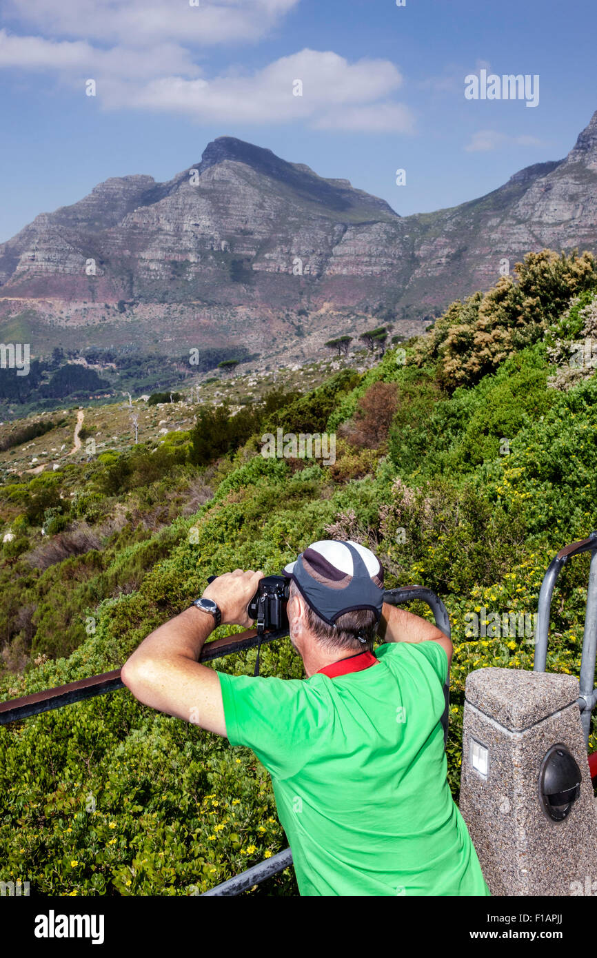 Cape Town Afrique du Sud,Africain,Table Mountain National Park,Tafelberg Road,Aerial Cable car cars tramway,Lower station,vue panoramique,adulte a Banque D'Images