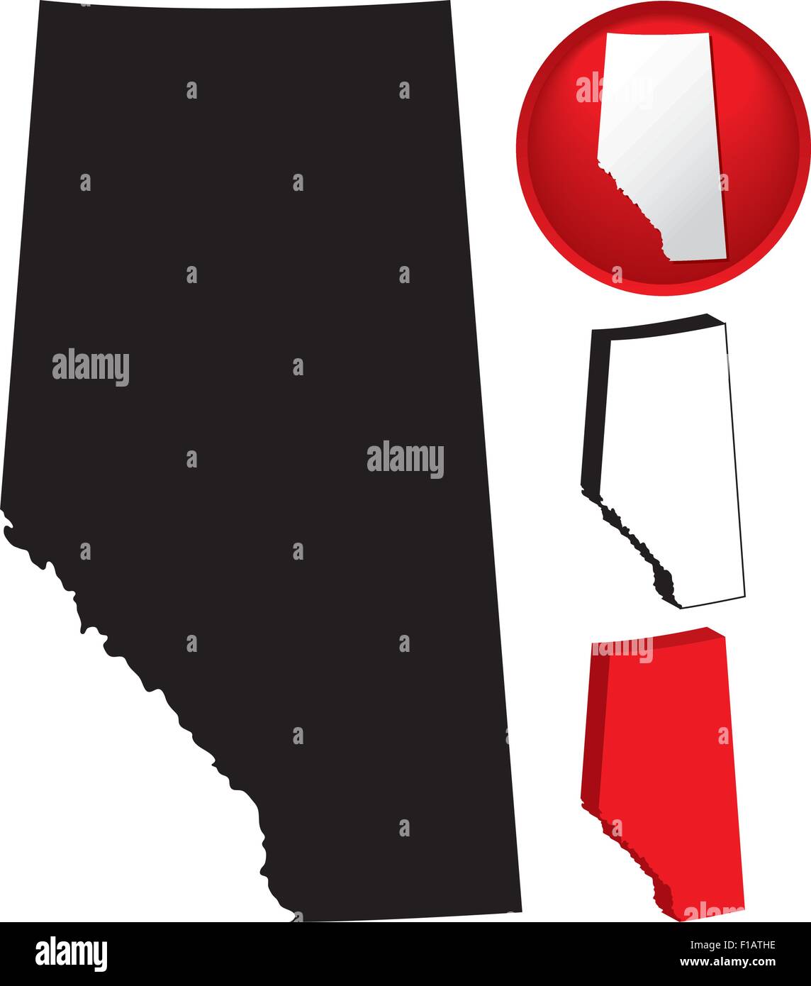 Carte détaillée de l'Alberta, au Canada avec plusieurs variations Illustration de Vecteur