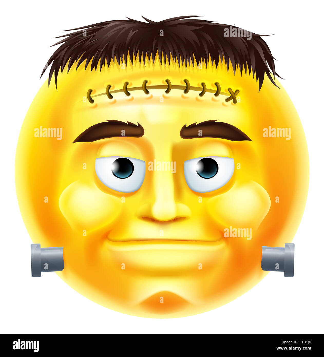 Un style Frankenstein Halloween monster émoticône emoji Banque D'Images