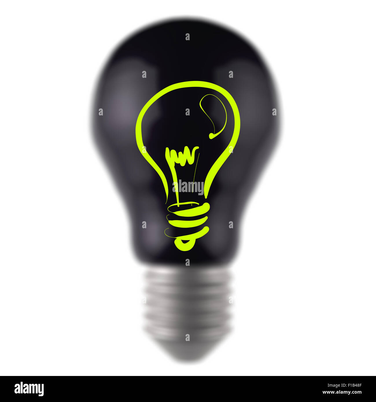 Ampoule Lumière noire 3d comme concept créatif Banque D'Images