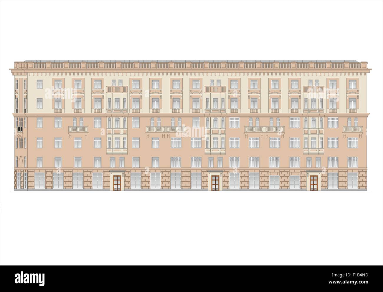 Les bâtiments et structures du début et du milieu du xxe siècle. Dessins de maisons de l'architecture classique Banque D'Images