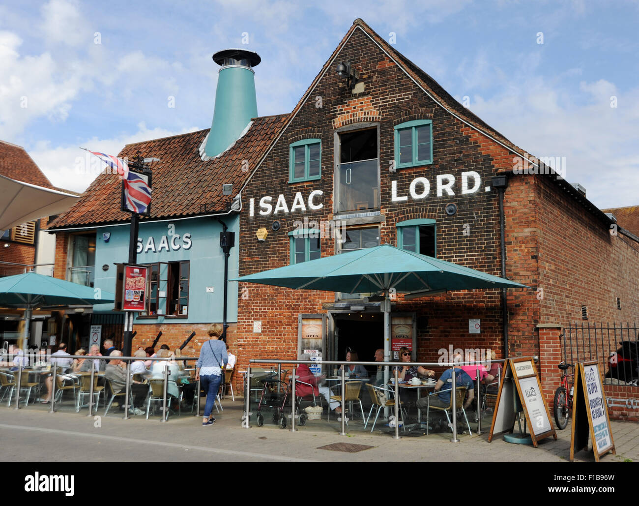 Suffolk Ipswich UK - le Seigneur Isaac pub et restaurant sur le côté quay Banque D'Images