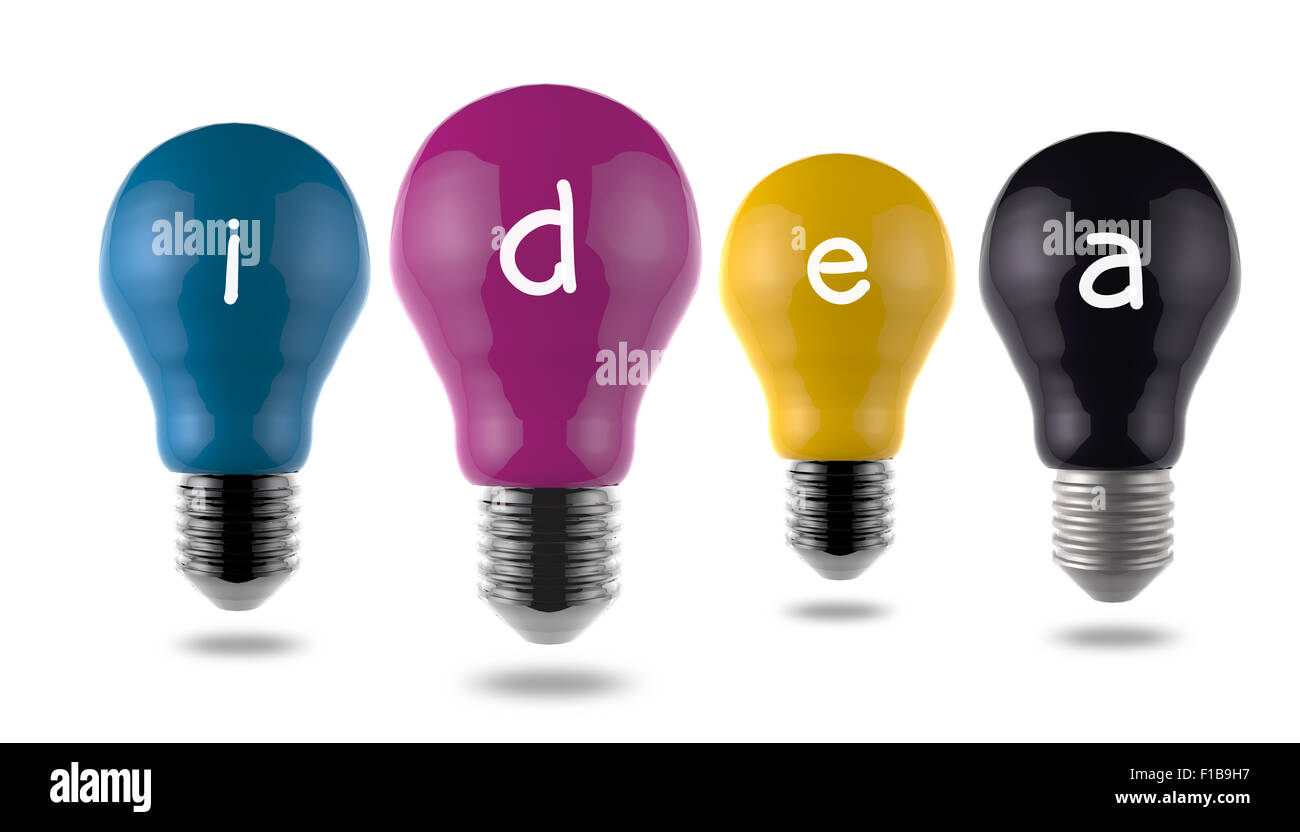Ampoule idée 3d comme concept créatif Banque D'Images