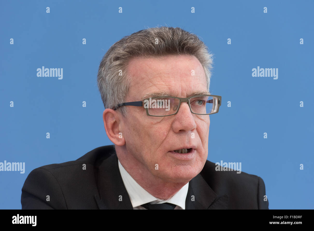 Berlin, Allemagne, Ministre allemand de l'intérieur Thomas de Maizière, CDU Banque D'Images