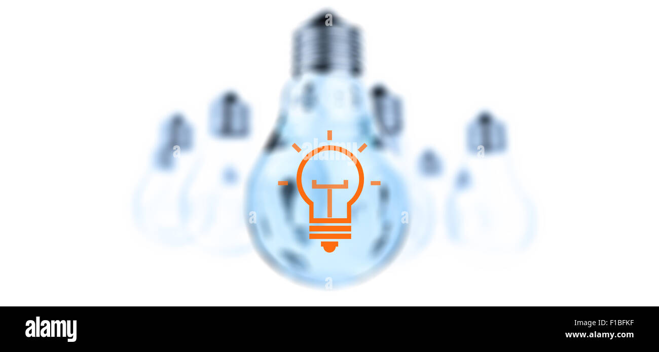 Idée créative et concept de leadership Light bulb sur fond blanc Banque D'Images