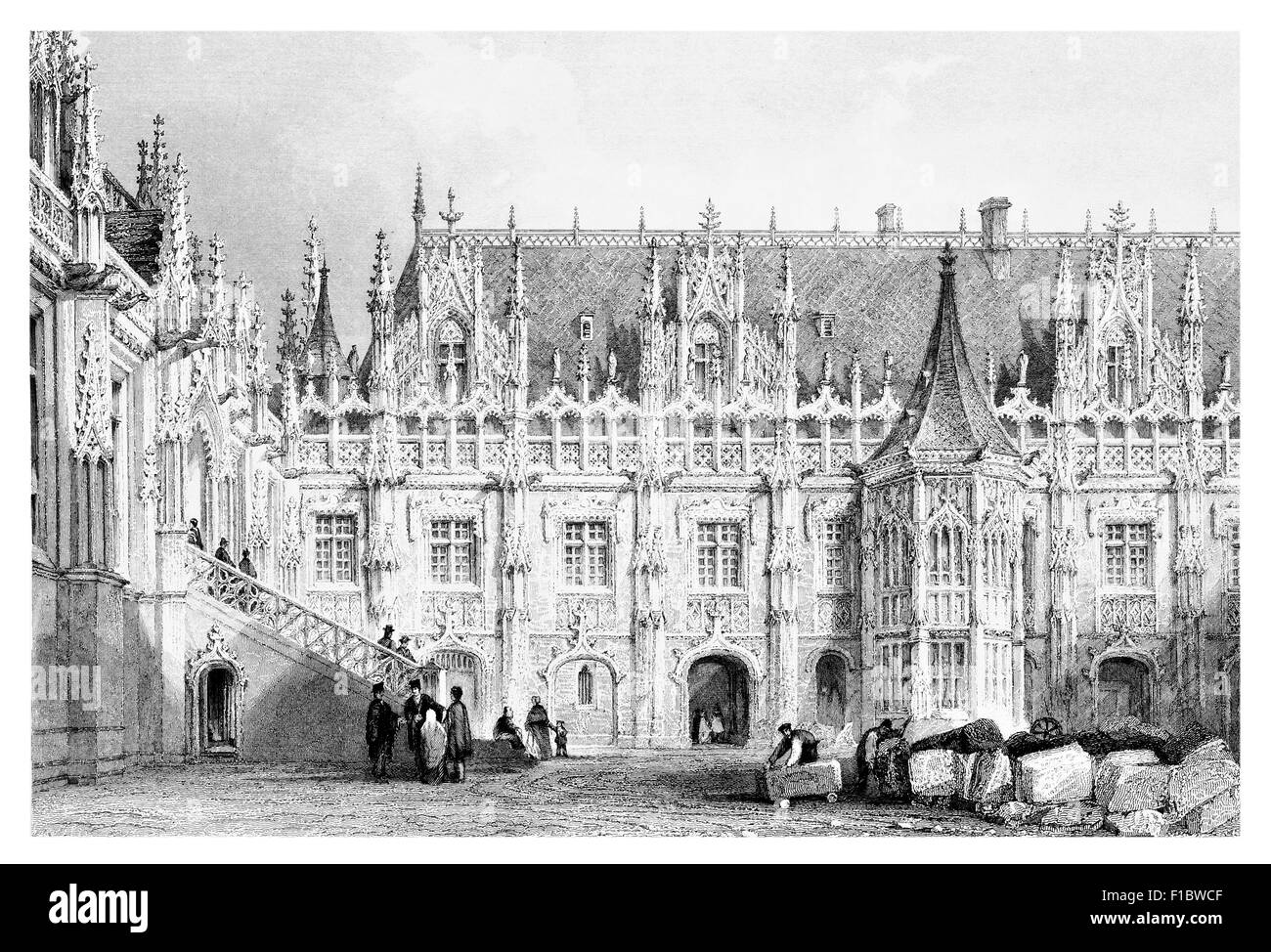 Palais de Justice Rouen Haute-Normandie 1854 Banque D'Images