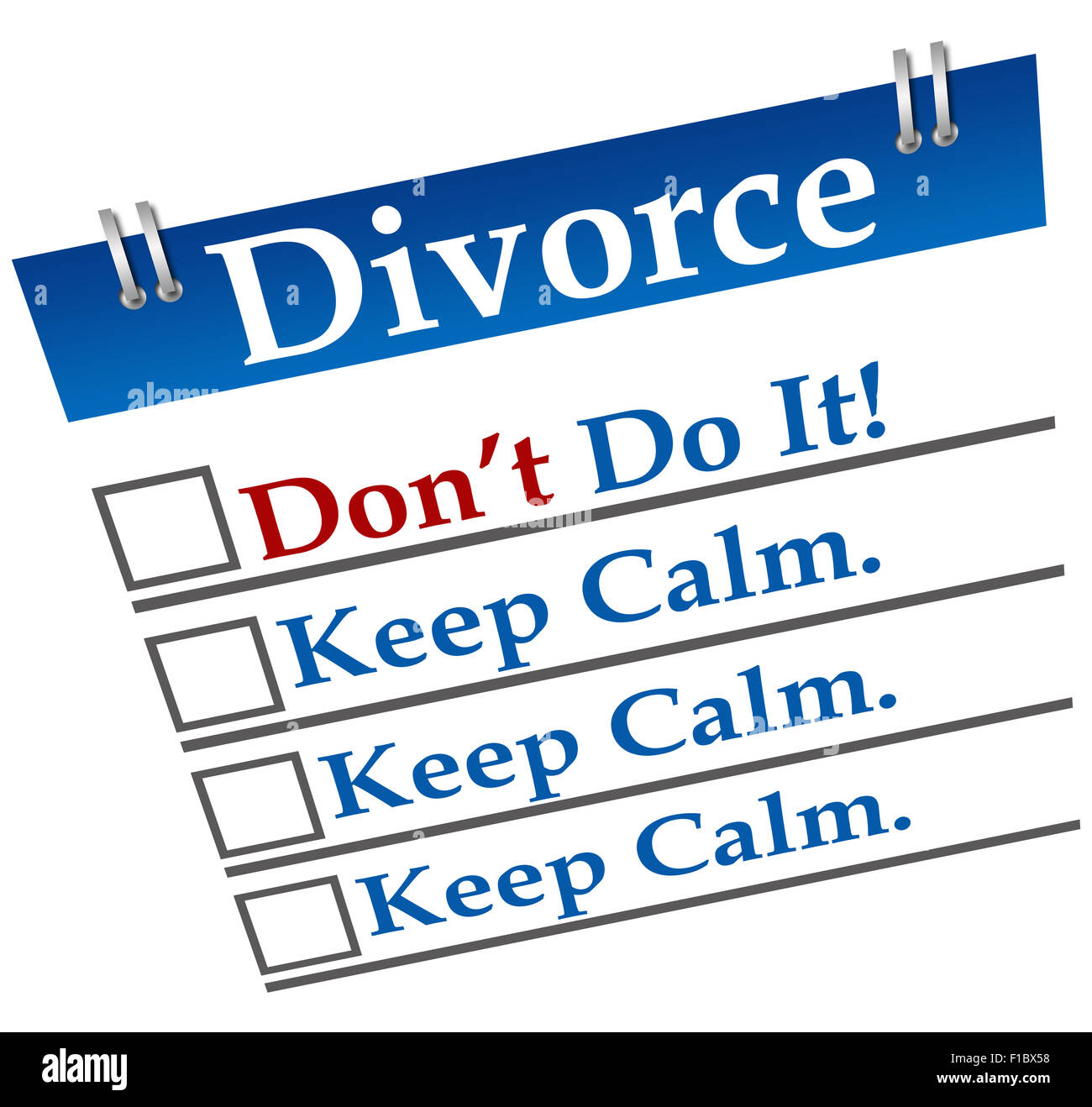 Le divorce ne le font pas Banque D'Images