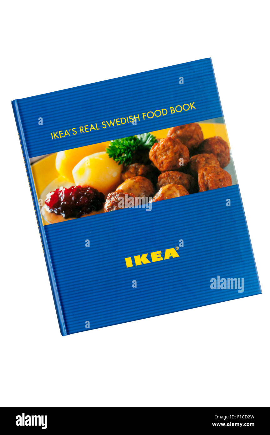 La vraie nourriture suédoise IKEA Livre. Un livre de recettes suédoises publié par Ikea en 2000. Banque D'Images