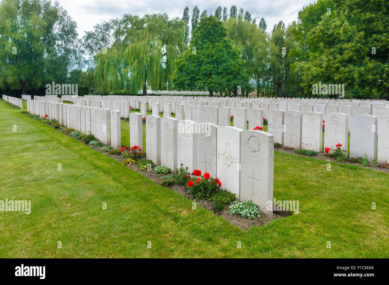 Lilssenthoek cimetière militaire du Commonwealth War Graves Poperinge Belgique Banque D'Images